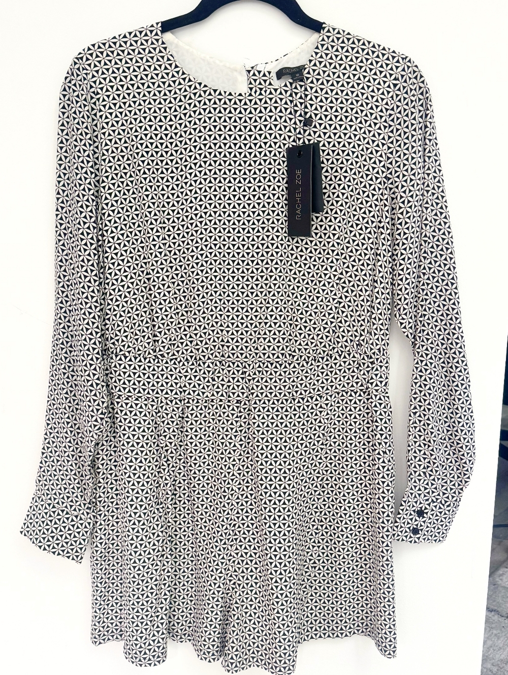 NWT - Rachel Zoe Black and White Geometric Shift Dress